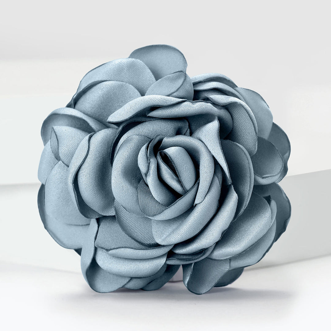 Broche élégante rose multicolore en satin brillant - Bleu clair - image 4