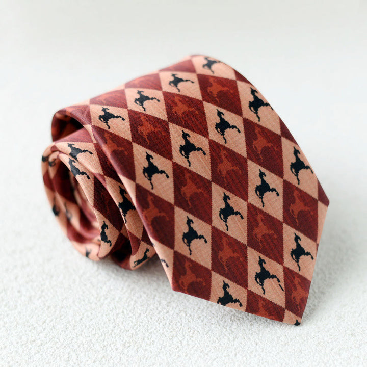 Cravate verte personnalisée pour homme avec motif cheval, nouée à la main - Style n° 14 - image 16