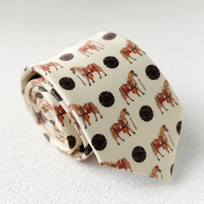 Cravate verte personnalisée pour homme avec motif cheval, nouée à la main - Style n° 9 - image 11
