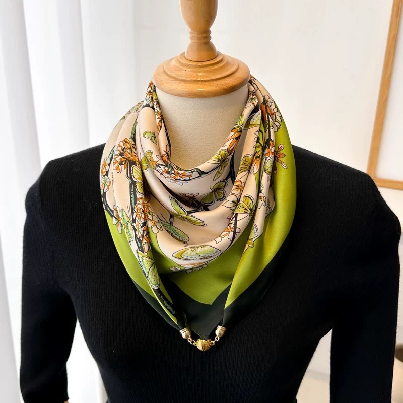 Cravate magnétique carrée imprimée rétro élégante pour femme - Style n° 24 - image 26