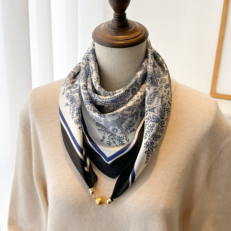 Cravate magnétique carrée imprimée rétro élégante pour femme - Style n° 18 - image 20
