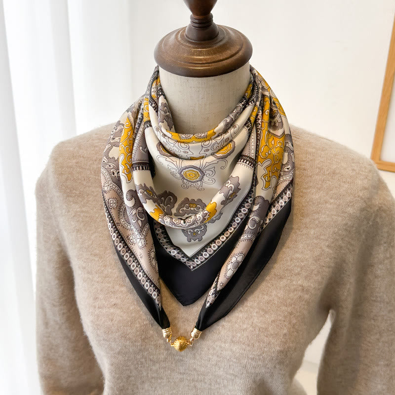 Cravate magnétique carrée imprimée rétro élégante pour femme - Style n° 8 - image 10