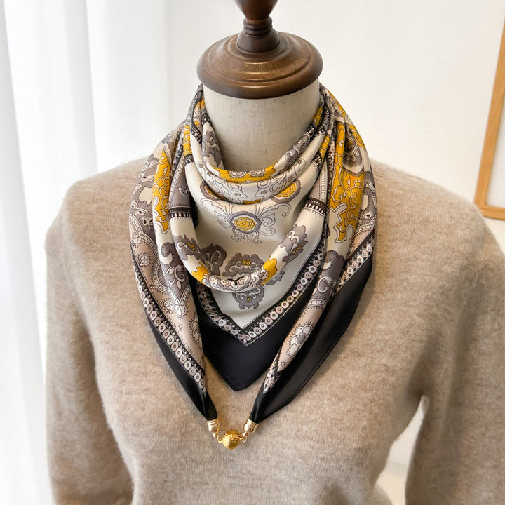 Cravate magnétique carrée imprimée rétro élégante pour femme - Style n° 8 - image 10