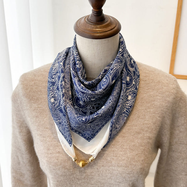 Cravate magnétique carrée imprimée rétro élégante pour femme - Style n° 9 - image 11