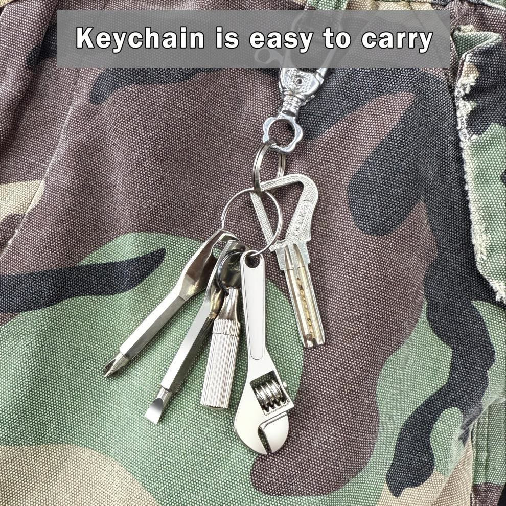 Mini-outil de poche 4 en 1 : couteau, clé, tournevis et porte-clés - image 2
