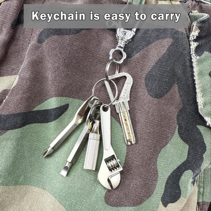 Mini-outil de poche 4 en 1 : couteau, clé, tournevis et porte-clés - image 2
