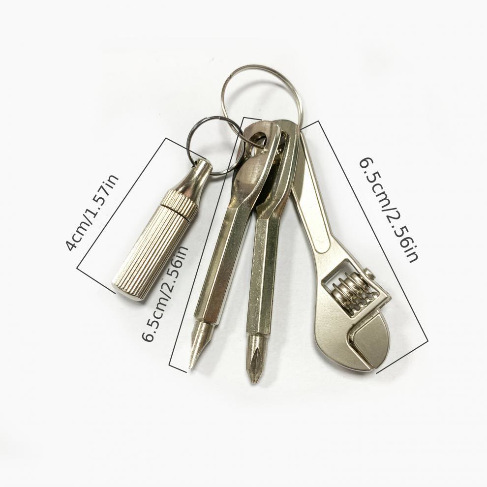 Mini-outil de poche 4 en 1 : couteau, clé, tournevis et porte-clés - image 6