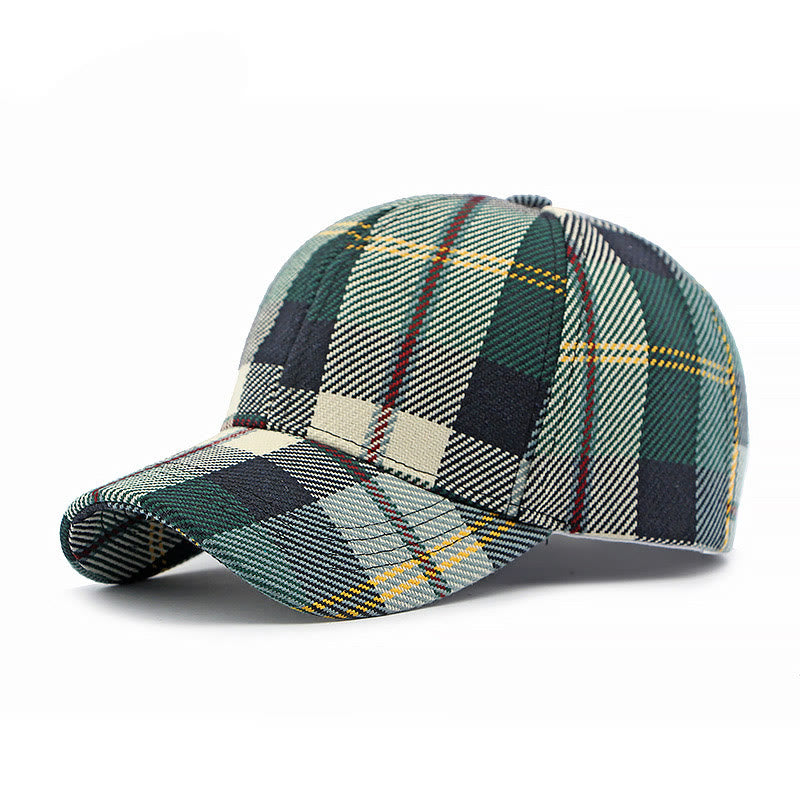 Casquette de baseball décontractée multicolore à motif à carreaux rétro - Vert - Réglable (21 5/8''-23 5/8'') - image 5