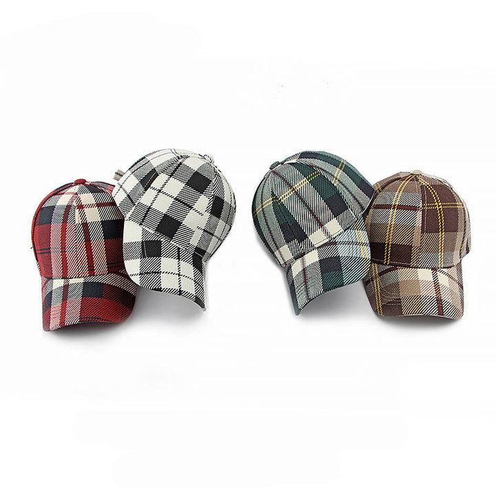Casquette de baseball décontractée multicolore à motif à carreaux rétro - image 8