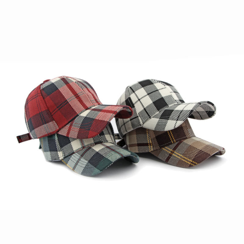 Casquette de baseball décontractée multicolore à motif à carreaux rétro - image 7