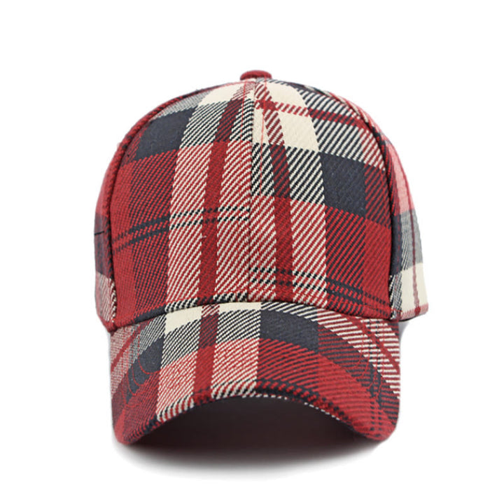 Casquette de baseball décontractée multicolore à motif à carreaux rétro - image 2