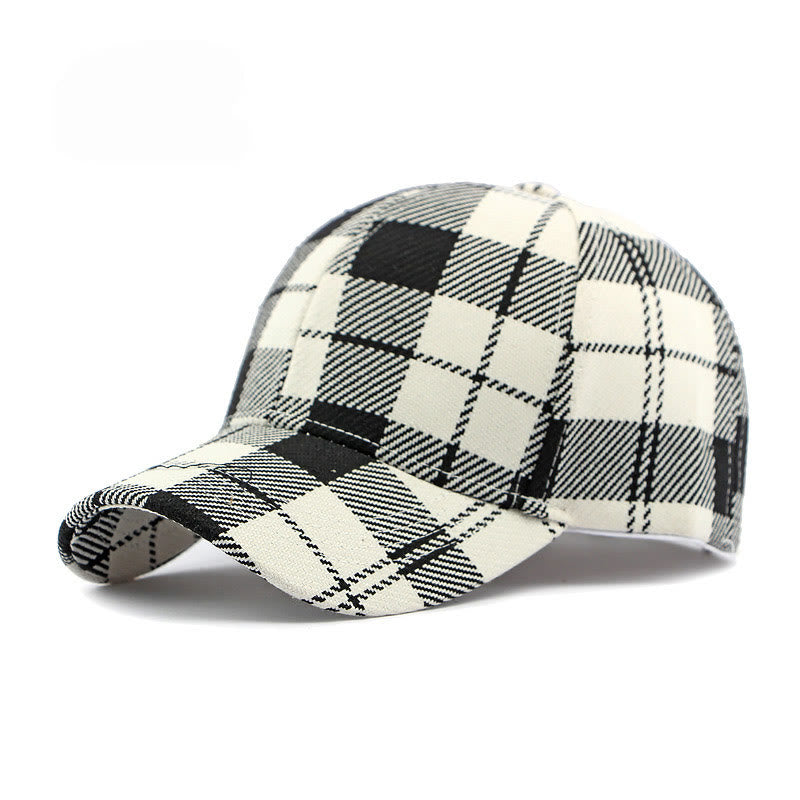 Casquette de baseball décontractée multicolore à motif à carreaux rétro - Noir - Réglable (21 5/8''-23 5/8'') - image 4