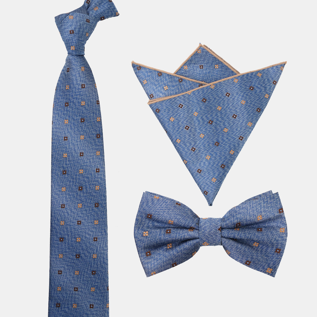 Ensemble 3 pièces pour homme : cravate, nœud papillon et pochette à pois dégradés - image 7