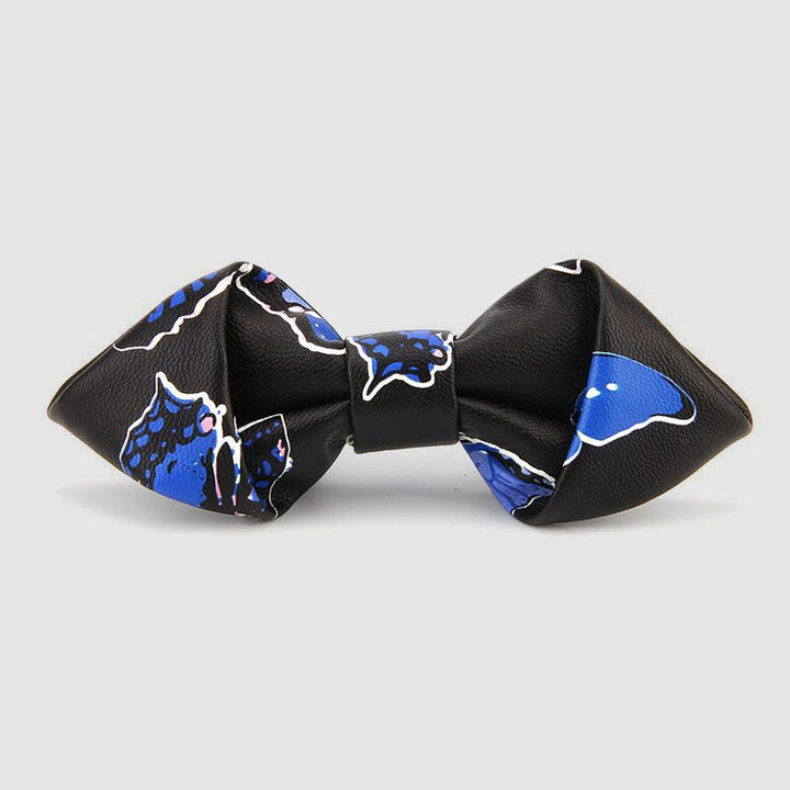 Nœud papillon pointu en cuir orné de motifs floraux et décoratifs - Style n° 7 - image 8