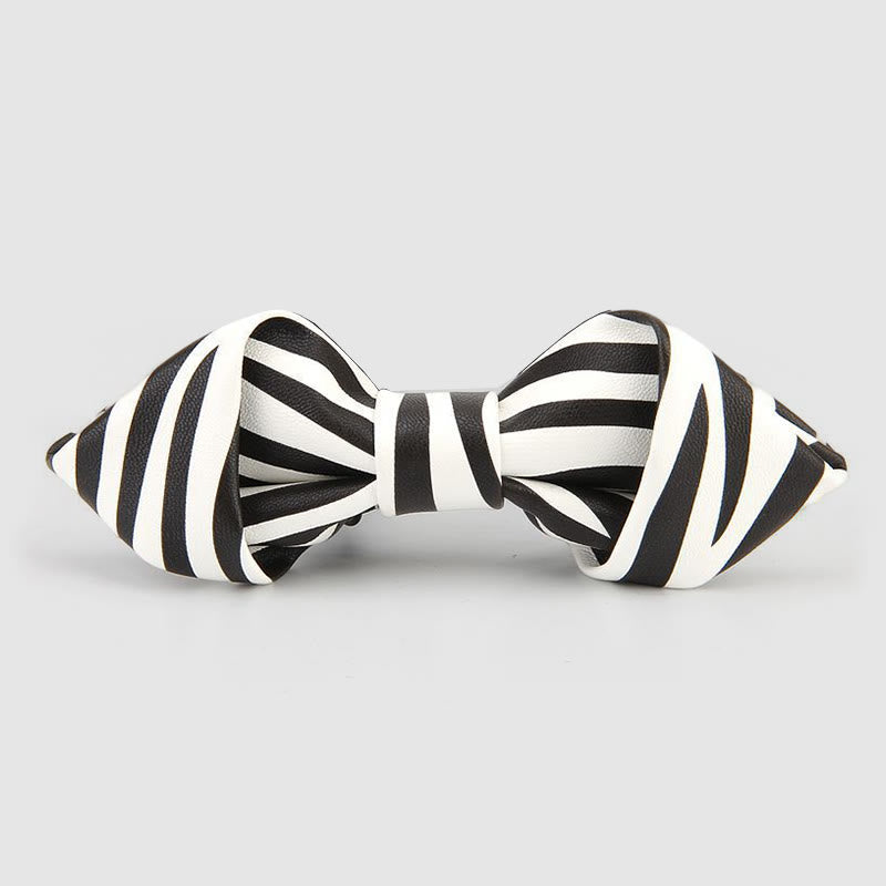 Nœud papillon pointu en cuir orné de motifs floraux et décoratifs - Style n° 5 - image 7