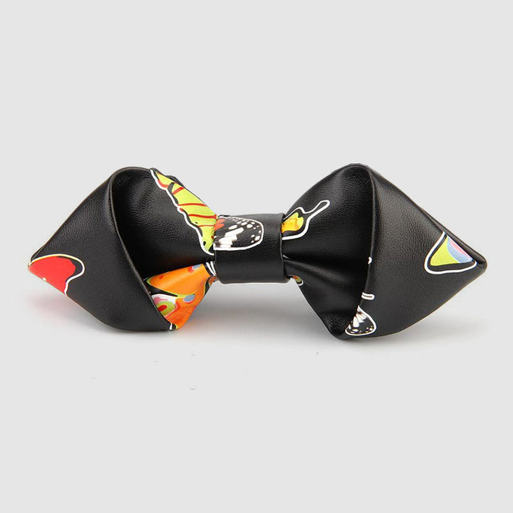 Nœud papillon pointu en cuir orné de motifs floraux et décoratifs - Style n° 16 - image 18