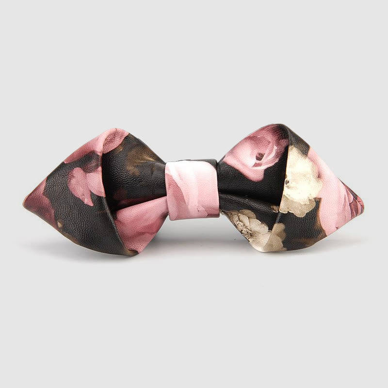 Nœud papillon pointu en cuir orné de motifs floraux et décoratifs - Style n° 5 - image 6