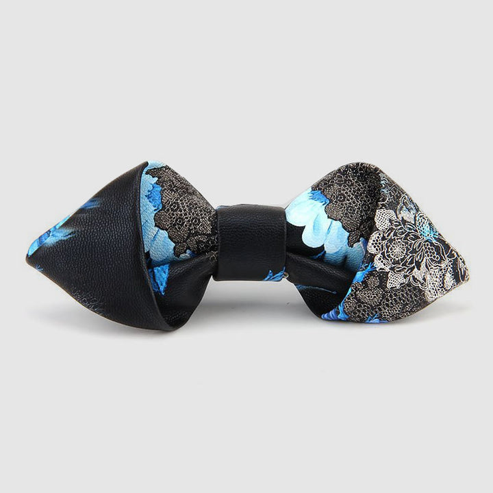 Nœud papillon pointu en cuir orné de motifs floraux et décoratifs - Style n° 8 - image 9