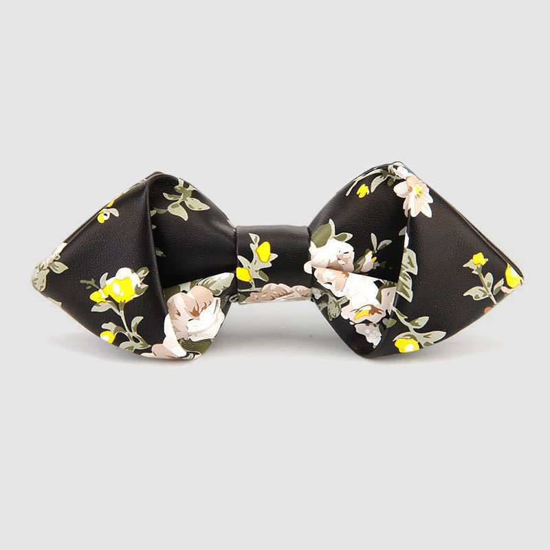 Nœud papillon pointu en cuir orné de motifs floraux et décoratifs - Style n° 6 - image 7