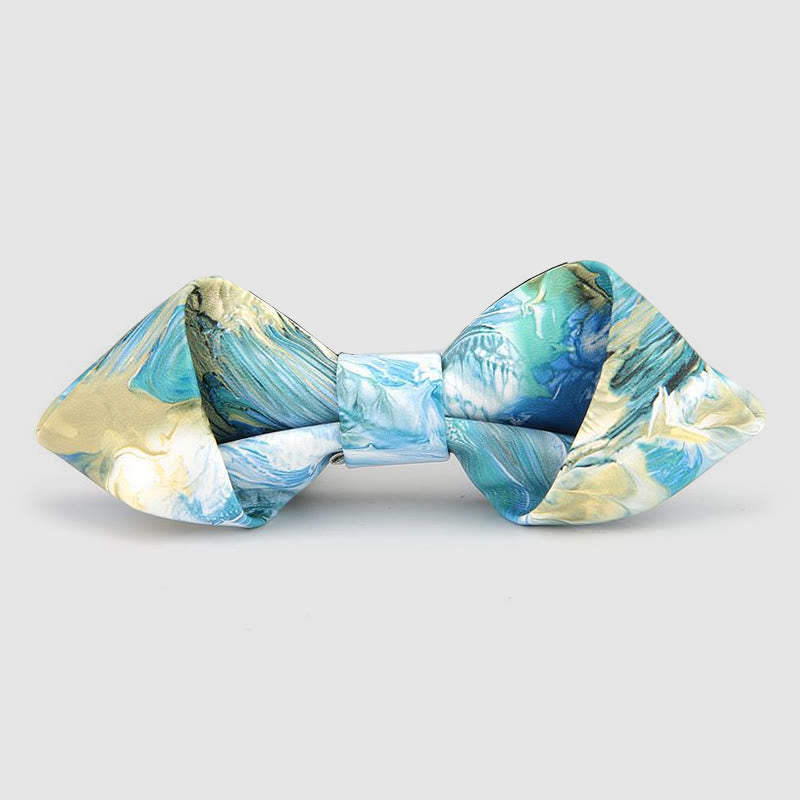 Nœud papillon pointu en cuir orné de motifs floraux et décoratifs - Style n° 3 - image 4