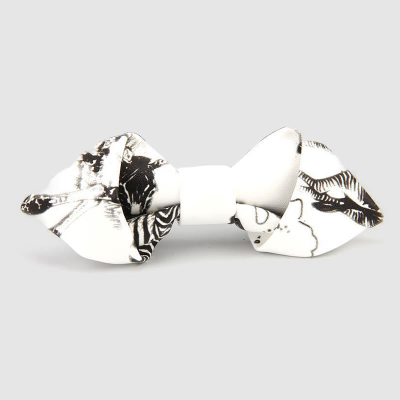 Nœud papillon pointu en cuir orné de motifs floraux et décoratifs - Style n° 14 - image 16