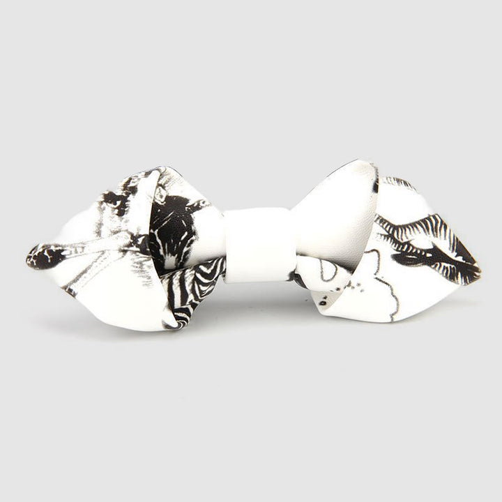 Nœud papillon pointu en cuir orné de motifs floraux et décoratifs - Style n° 14 - image 16