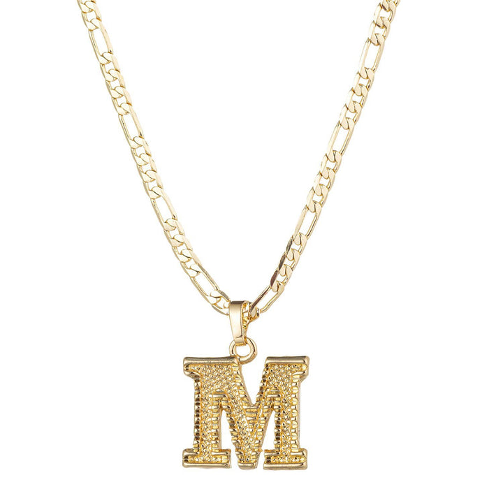Collier pendentif lettre dorée simple et noble - M - image 14