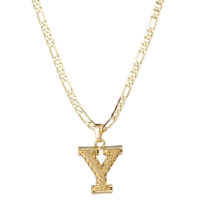 Collier pendentif lettre dorée simple et noble - Y - image 26