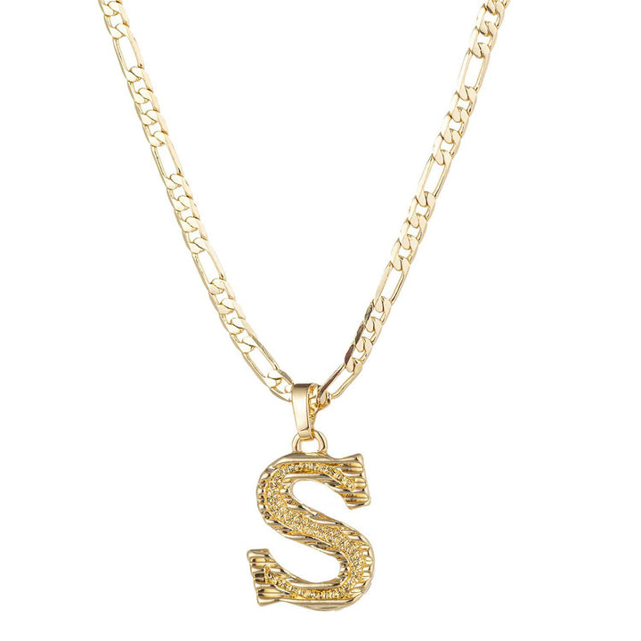 Collier pendentif lettre dorée simple et noble - S - image 20