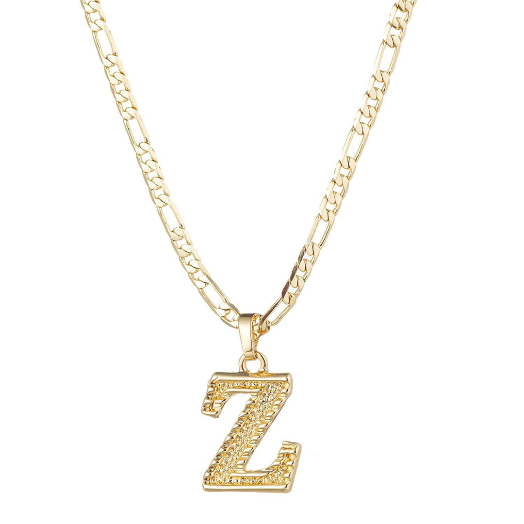 Collier pendentif lettre dorée simple et noble - Z - image 27