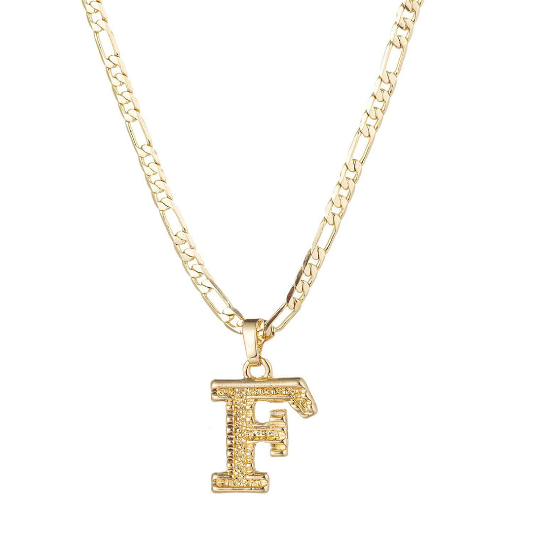 Collier pendentif lettre dorée simple et noble - F - image 8