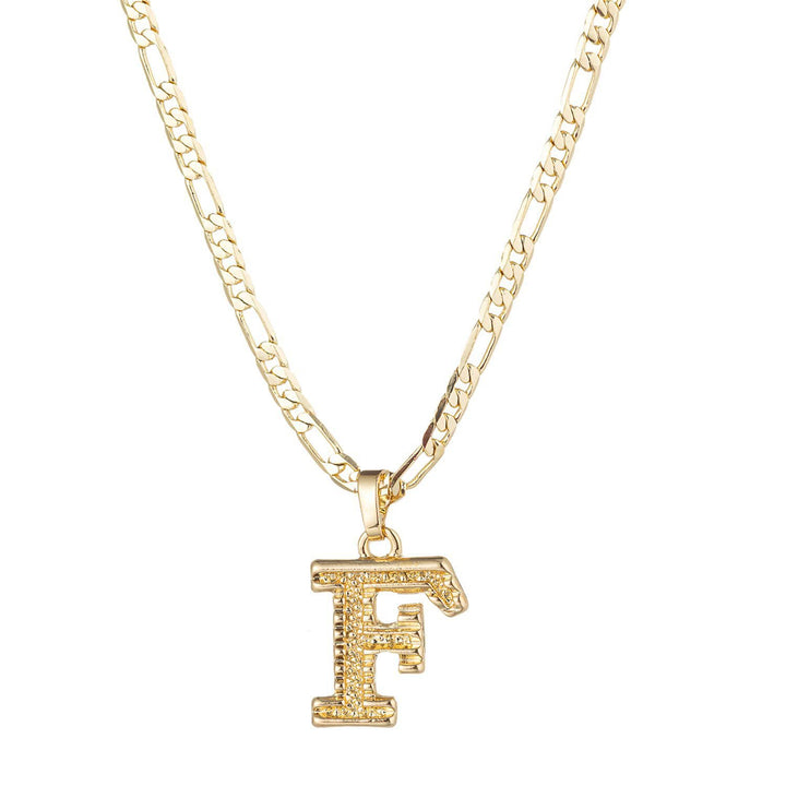 Collier pendentif lettre dorée simple et noble - F - image 8
