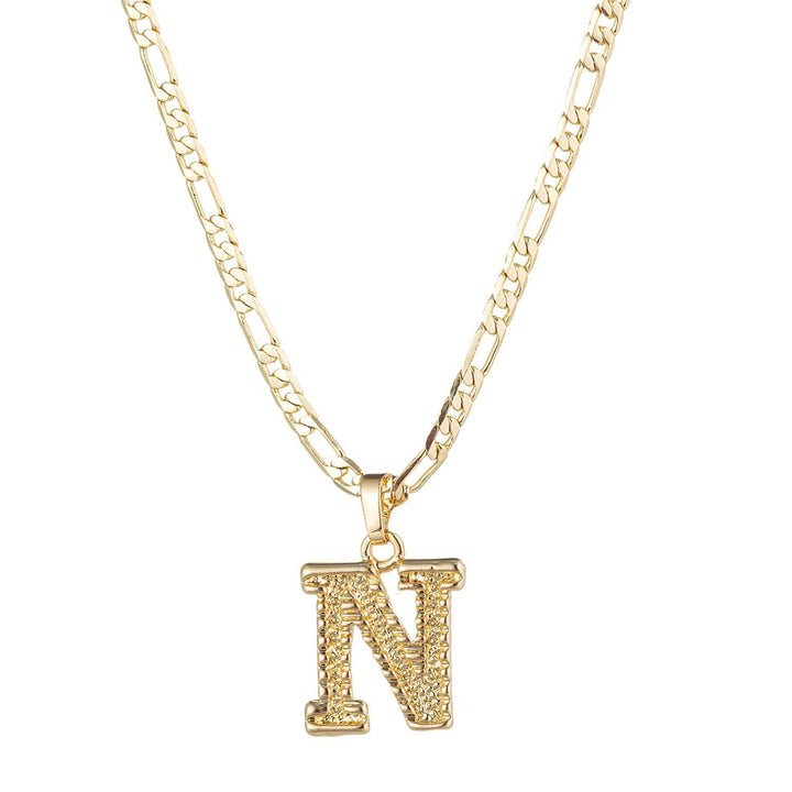 Collier pendentif lettre dorée simple et noble - N - image 15