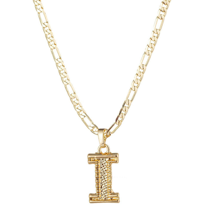 Collier pendentif lettre dorée simple et noble - I - image 11