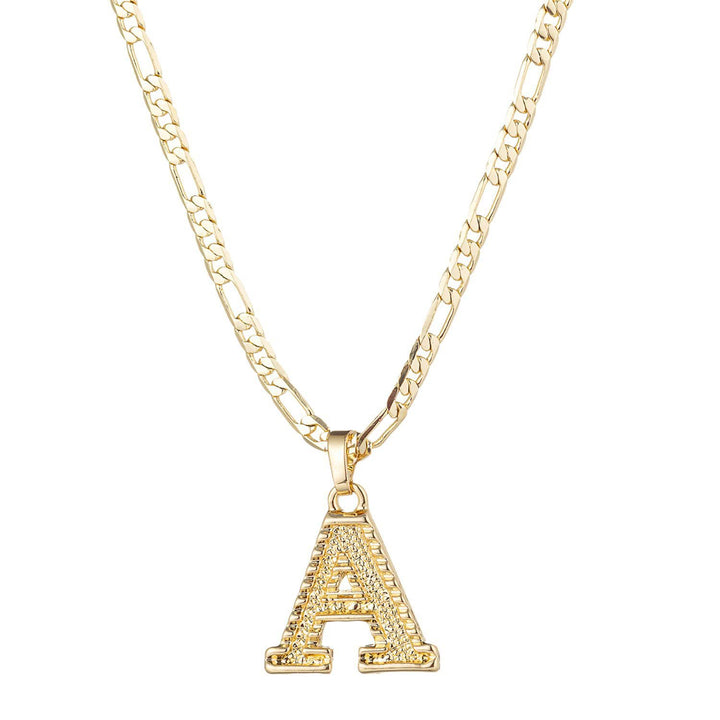 Collier pendentif lettre dorée simple et noble - A - image 4