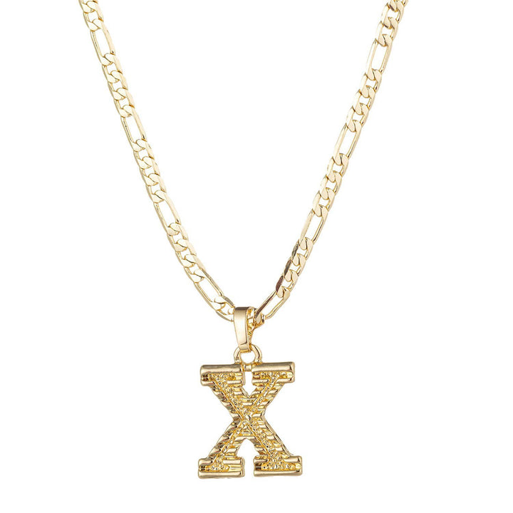 Collier pendentif lettre dorée simple et noble - X - image 25