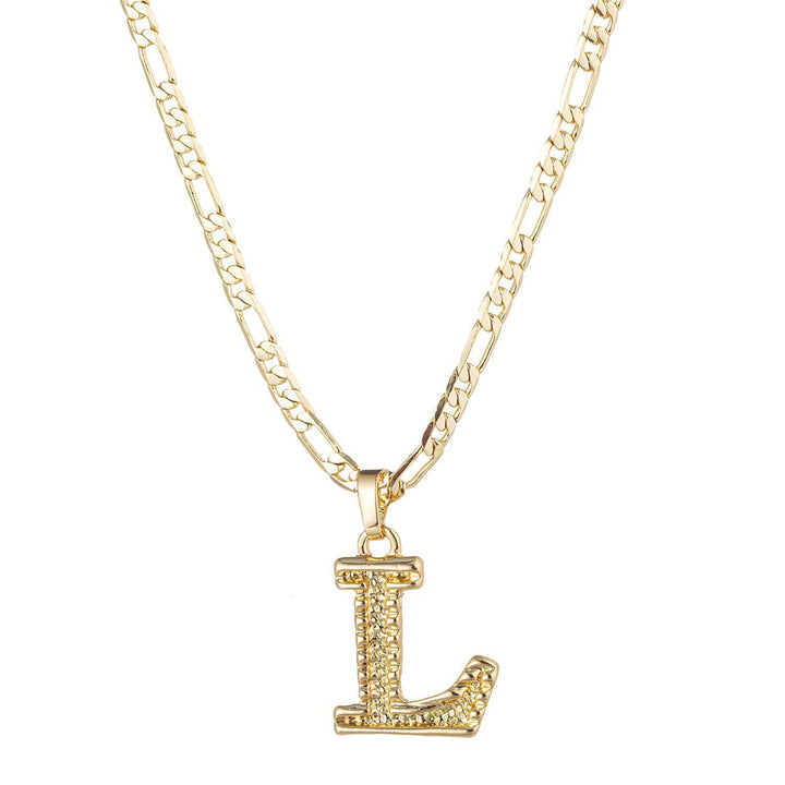 Collier pendentif lettre dorée simple et noble - L - image 13