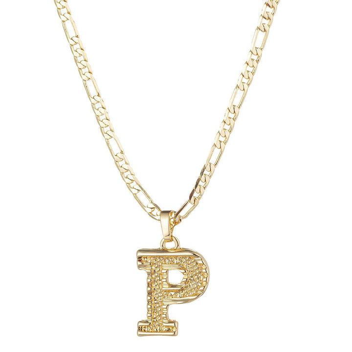 Collier pendentif lettre dorée simple et noble - P - image 17