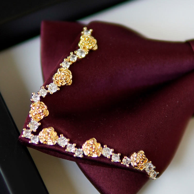 Nœud papillon double épaisseur à bordure rose dorée brillante - image 4