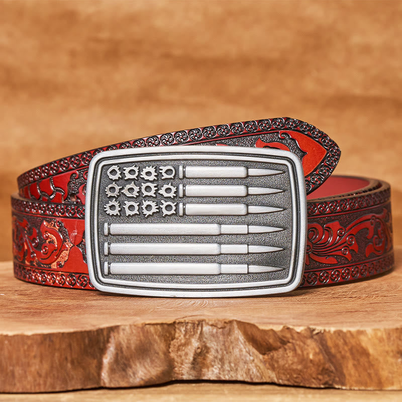 Ceinture en cuir pour homme avec boucle rectangulaire Silver Bullet - Ceinture sculptée marron - 42 - image 6