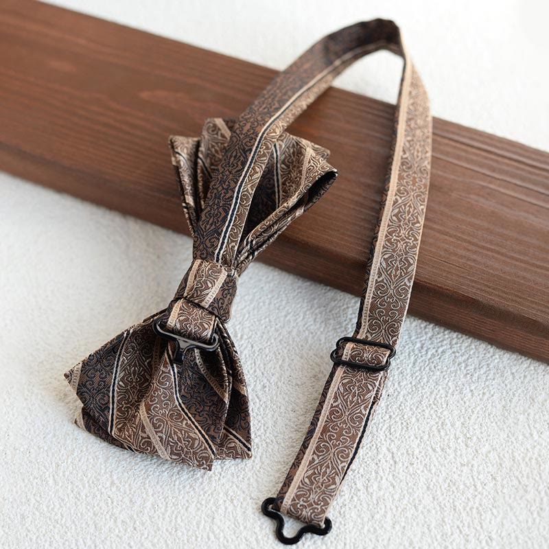 Ensemble de 5 cravates rétro marron à imprimé diagonal pour homme - image 6