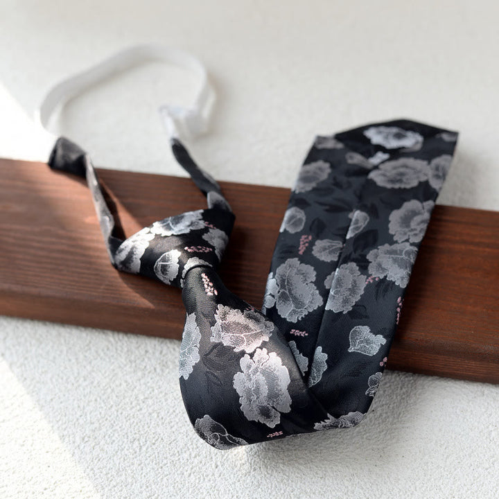 Cravate à nouer pré-imprimée à motif floral pour homme, idéale pour un costume. - Style n° 11 - image 11