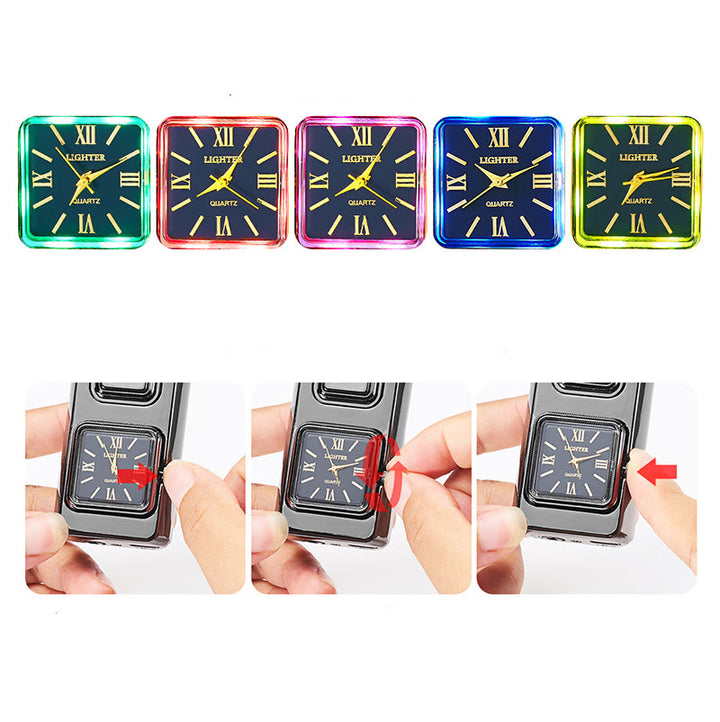Briquet gonflable à butane avec LED et horloge, en forme de tête d'aigle - image 6
