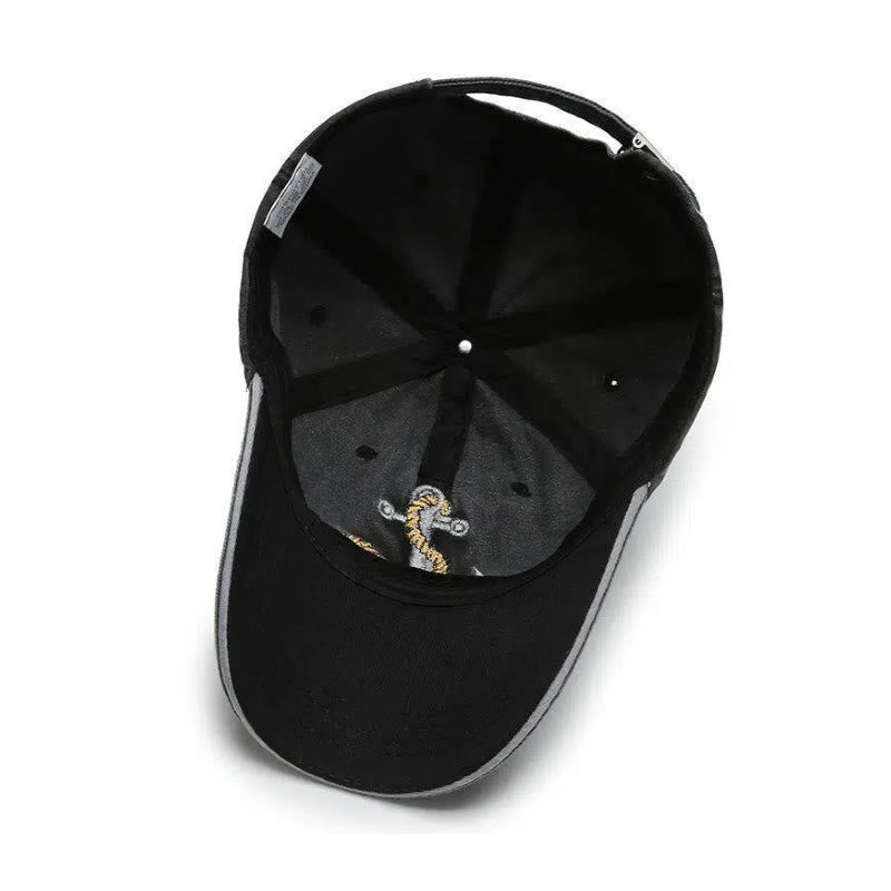 Casquette de baseball vintage style nautique usée avec broderie d'ancre - image 5