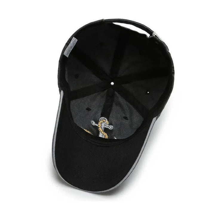 Casquette de baseball vintage style nautique usée avec broderie d'ancre - image 5