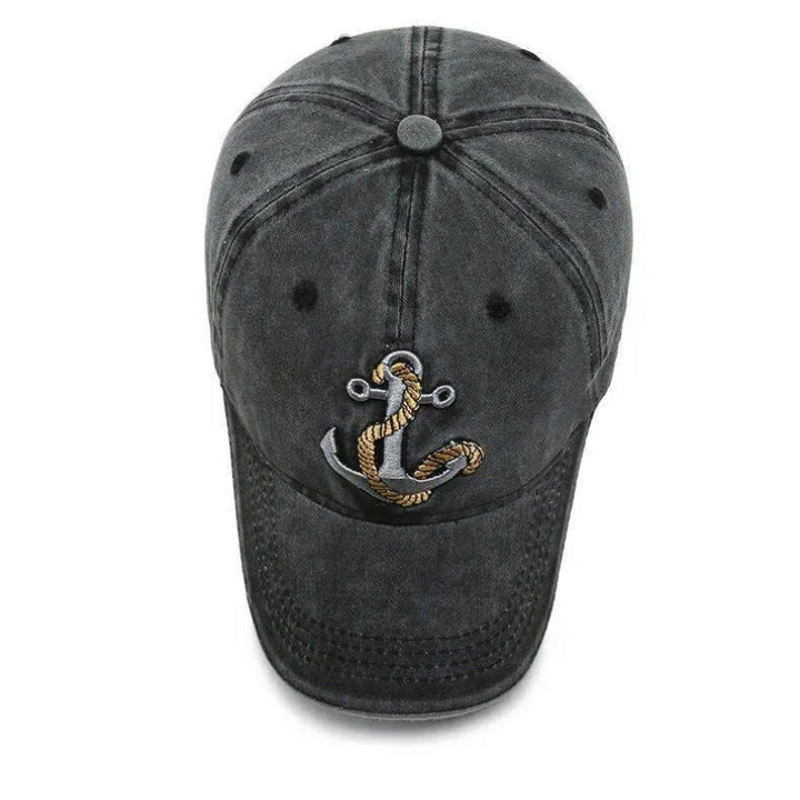 Casquette de baseball vintage style nautique usée avec broderie d'ancre - image 3
