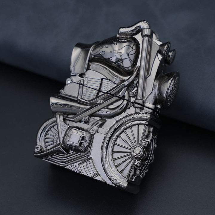 Briquet à pétrole en métal en forme de moto rétro créative - Noir - image 10
