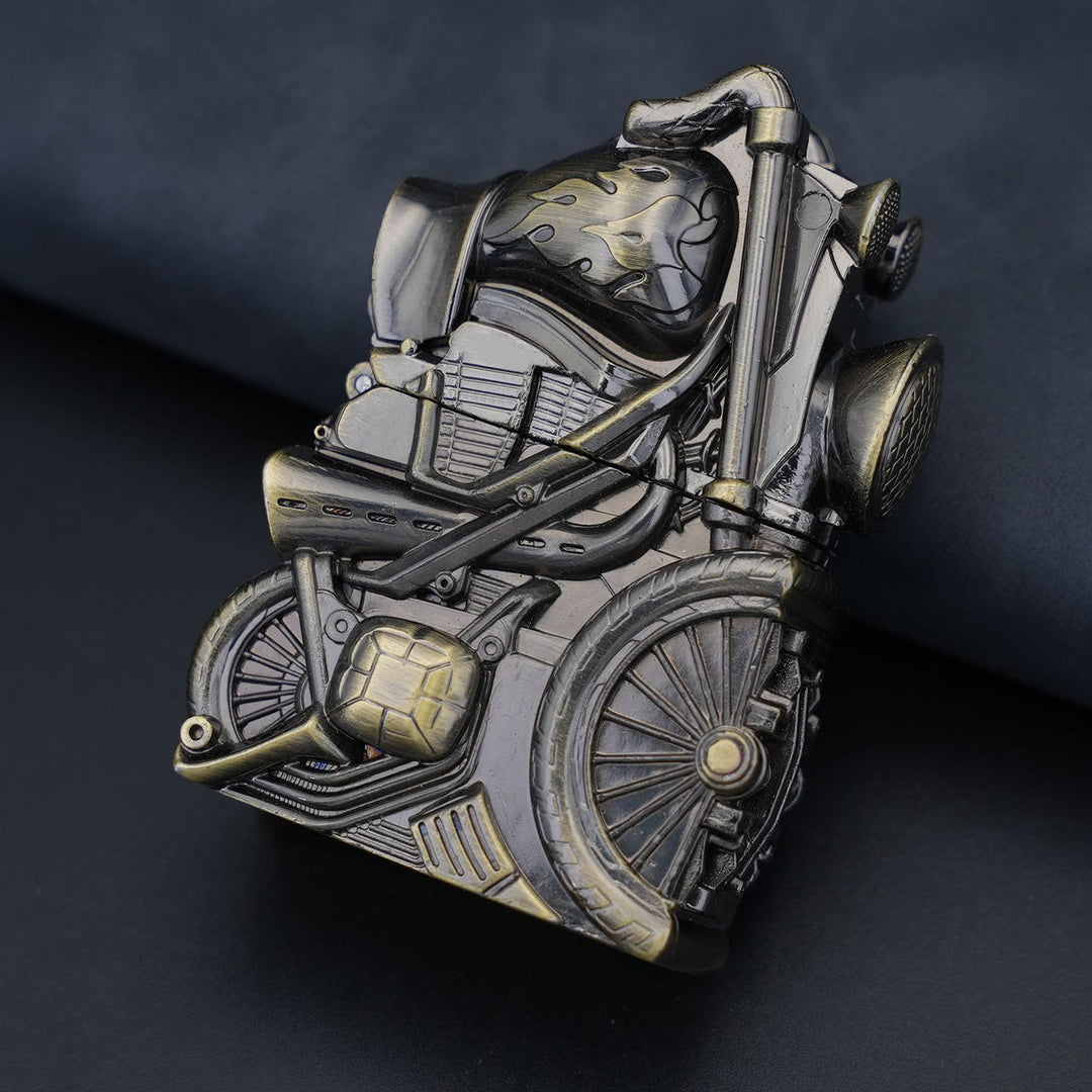 Briquet à pétrole en métal en forme de moto rétro créative - Bronze - image 7