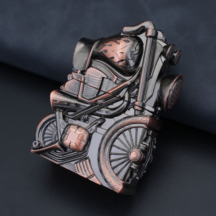 Briquet à pétrole en métal en forme de moto rétro créative - Bronze rouge - image 0