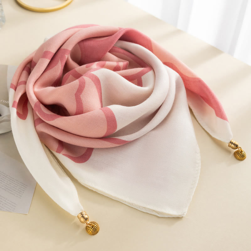 Cravate carrée magnétique élégante à pois roses rétro pour femme - Style n° 12 - image 11